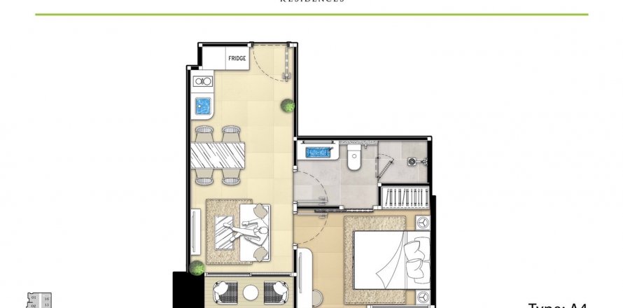 Студия в кондо в Паттайе, Таиланд в The Riviera Malibu № 120637