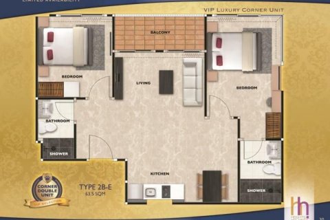 Квартира в Паттайе, Таиланд с 2 спальнями  № 161236 - фото 10