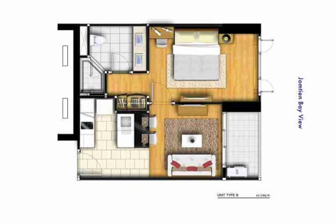 คอนโดมิเนียมในพัทยา, ประเทศไทย, 1 ห้องนอน № 208929 - รูปถ่าย 8