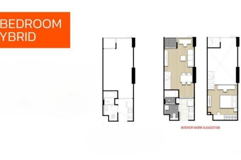 Лофт в Бангкоке, Таиланд с 1 спальней  № 114345 - фото 1