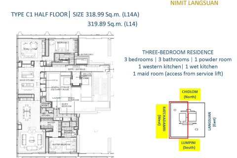 Condo à Bangkok, Thaïlande, 3 chambres  № 165512 - photo 28