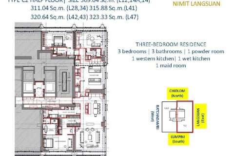 Condo à Bangkok, Thaïlande, 3 chambres  № 165516 - photo 30