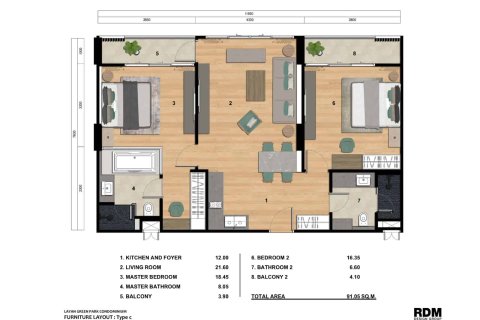 Condo in Bang Tao, Thailand, 2 bedrooms  № 166592 - photo 12