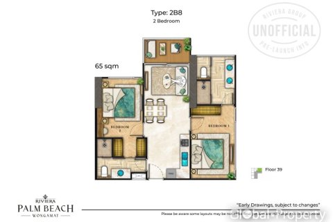 Кондоминиум с 2 спальнями в Паттайе, Таиланд № 163954 - фото 22