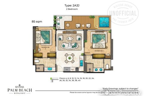 Кондоминиум с 2 спальнями в Паттайе, Таиланд № 163954 - фото 18