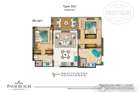 Кондоминиум с 2 спальнями в Паттайе, Таиланд № 163954 - фото 17