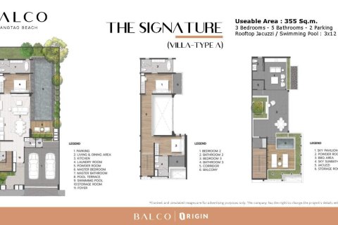 Вилла в Банг Тао, Таиланд с 3 спальнями  № 166222 - фото 7