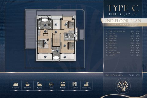 Вилла в Паттайе, Таиланд с 4 спальнями  № 170093 - фото 17