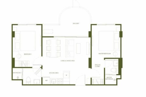 Condo in Bang Tao, Thailand, 2 bedrooms  № 158761