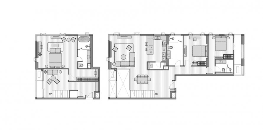 Планировка Дуплекса «3BR-15» 3 спальни в ЖК Muniq Sukhumvit 23