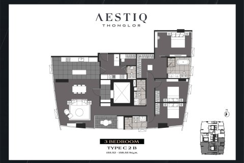 Condo à Bangkok, Thaïlande, 3 chambres  № 165639 - photo 13