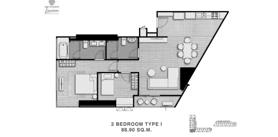 Hors-plan Skypark Lucean Jomtien Pattaya à Chon Buri, Thaïlande № 75690 - photo 1