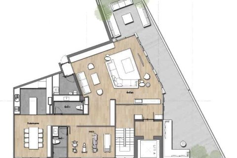 Пентхаус в Бангкоке, Таиланд с 3 спальнями  № 166858