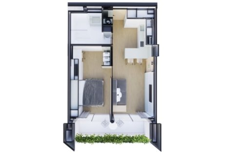 Кондоминиум с 1 спальней на Пляже Лаян, Таиланд № 166150 - фото 11