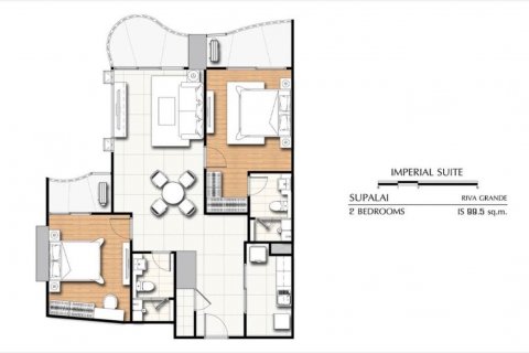 Кондоминиум с 2 спальнями в Ян Наве, Бангкок, Таиланд № 135463 - фото 3