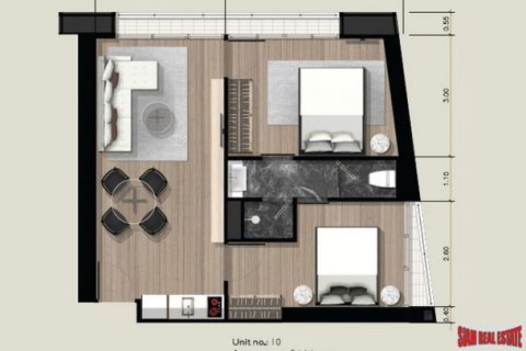 Квартира в Бангкоке, Таиланд с 2 спальнями  № 118489 - фото 18