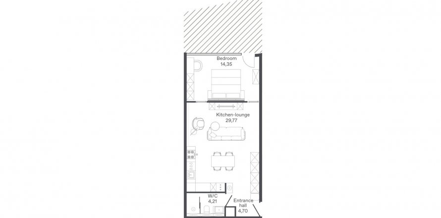 Apartment floor plan «Bamboo Forest», 1 bedroom in building Building A Bamboo Forest in Bang Tao, Phuket in Thailand, Bamboo Forest