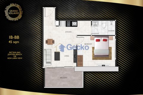 คอนโดมิเนียมในพัทยา, ประเทศไทย, 1 ห้องนอน № 202402 - รูปถ่าย 15