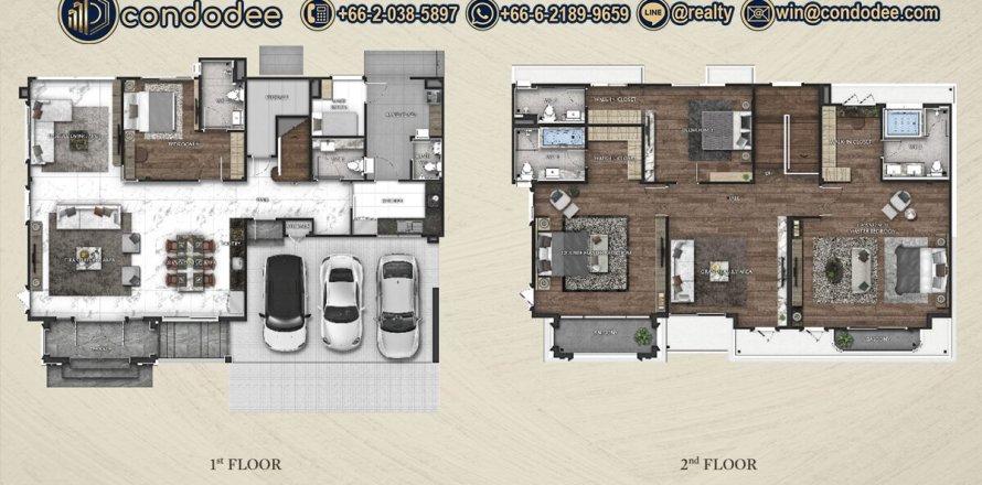 Дом в Бангкоке, Таиланд с 4 спальнями  № 149682