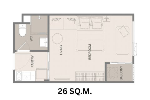 Eigentumswohnung in Bangkok, Thailand, 1 Schlafzimmer  № 222446 - Foto 24