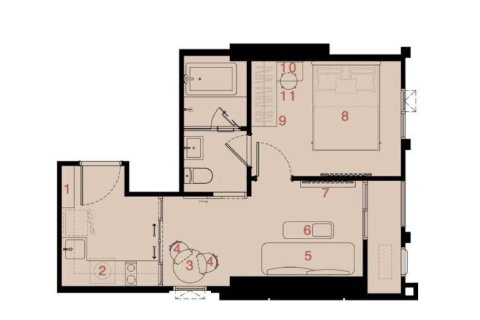 Studio dans le Condo à Watthana, Bangkok, Thaïlande  № 160609 - photo 5