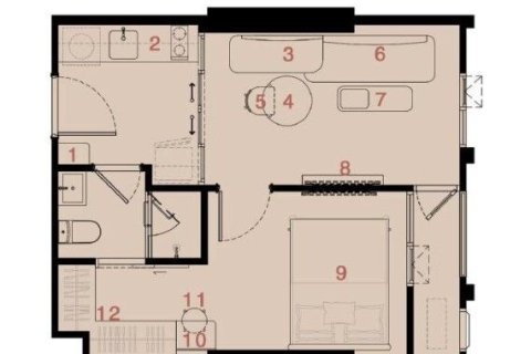 Studio dans le Condo à Watthana, Bangkok, Thaïlande  № 160609 - photo 4