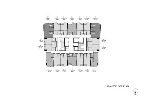 Дуплекс в Бангкоке, Таиланд с 1 спальней  № 166816 - фото 14