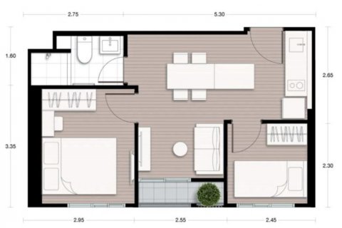 Condo in Huai Khwang, Bangkok, Thailand, 2 bedrooms  № 136603 - photo 6