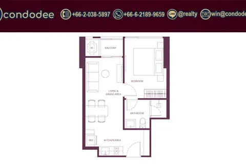Eigentumswohnung in Bang Rak, Bangkok, Thailand, 1 Schlafzimmer № 220543 - Foto 4