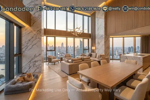 Condo à Bang Rak, Bangkok, Thaïlande, 3 chambres  № 220542