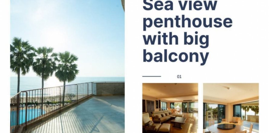 Пентхаус в Ча-аме, Таиланд с 3 спальнями  № 138256