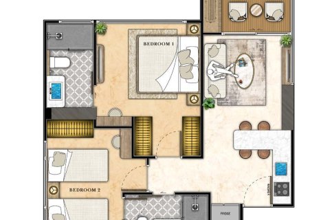 Condo à Pattaya, Thaïlande, 2 chambres  № 165060 - photo 17