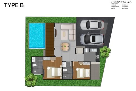 Вилла в Пхукете, Таиланд с 2 спальнями  № 165055 - фото 7