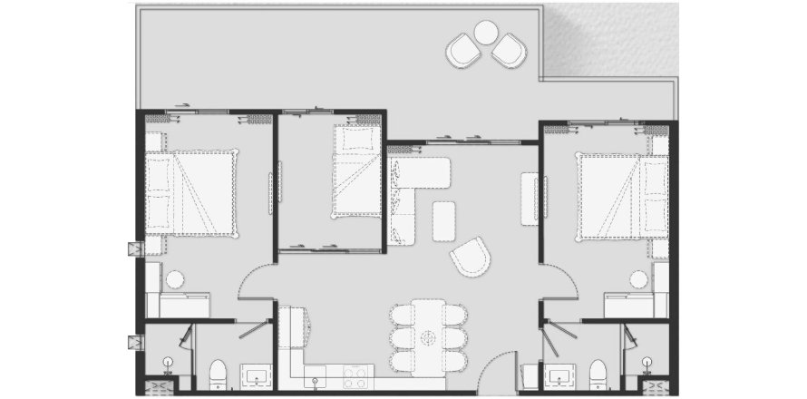 Apartment floor plan «Biancana», 2 bedrooms in Biancana