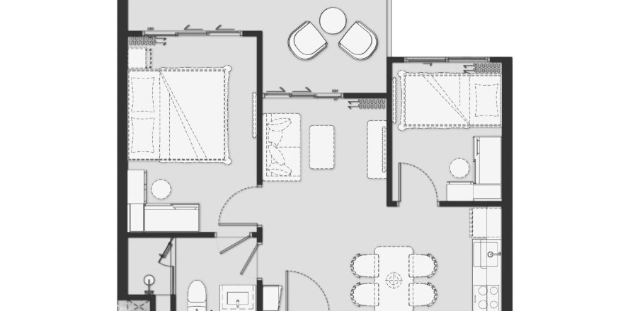Apartment floor plan «Biancana», 1 bedroom in Biancana