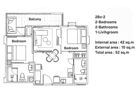 Condo in Phuket, Thailand, 2 bedrooms  № 164048 - photo 9