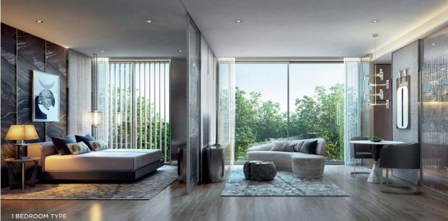 Condo à Bangkok, Thaïlande, 1 chambre № 165787