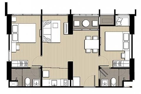 Кондоминиум с 2 спальнями в Ратчатхеви, Бангкок, Таиланд № 145632 - фото 6