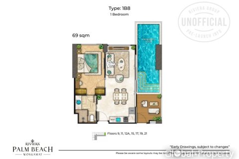 Кондоминиум с 1 спальней в Паттайе, Таиланд № 163955 - фото 17