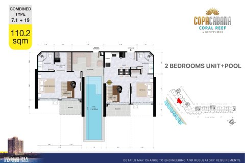 Кондоминиум с 2 спальнями в Паттайе, Таиланд № 153523 - фото 3