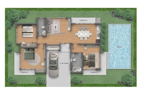 Вилла в Пхангнге, Таиланд с 3 спальнями № 159176 - фото 4