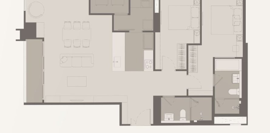 Condo à Khlong San, Bangkok, Thaïlande, 2 chambres  № 154016