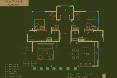 Вилла в Сураттхани, Таиланд с 2 спальнями  № 114139 - фото 1
