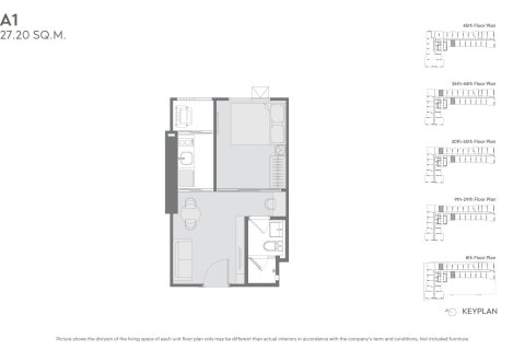 Eigentumswohnung in Bangkok, Thailand, 1 Schlafzimmer № 222581 - Foto 5