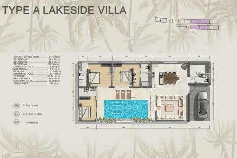 Villa auf Chaweng Beach, Ko Samui, Thailand 3 Schlafzimmer № 222537 - Foto 8