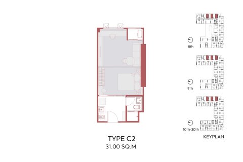 Condo à Bangkok, Thaïlande, 1 chambre  № 165074 - photo 11