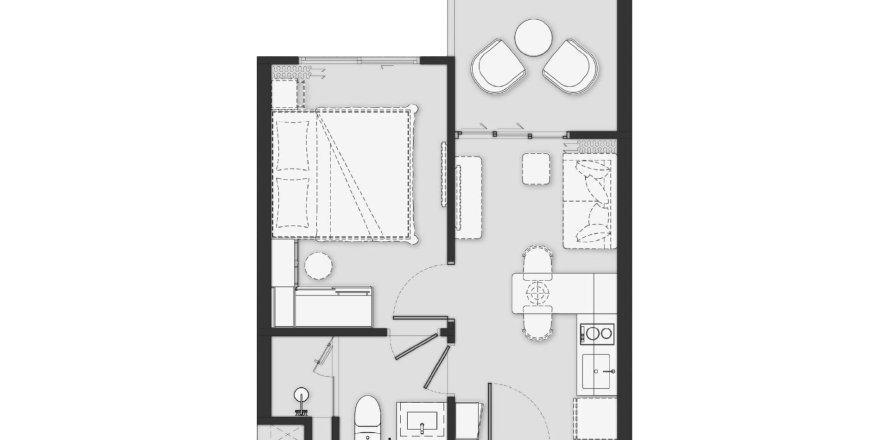 Apartment floor plan «Biancana», 1 bedroom in Biancana