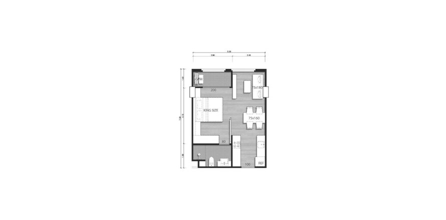 Condominium floor plan «Above Element Condominium», 1 bedroom in Above Element Condominium