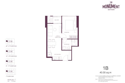 Eigentumswohnung in Sathon, Bangkok, Thailand, 1 Schlafzimmer № 222356 - Foto 18