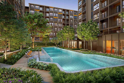 Condo à Bang Kapi, Bangkok, Thaïlande, 2 chambres  № 146221 - photo 1